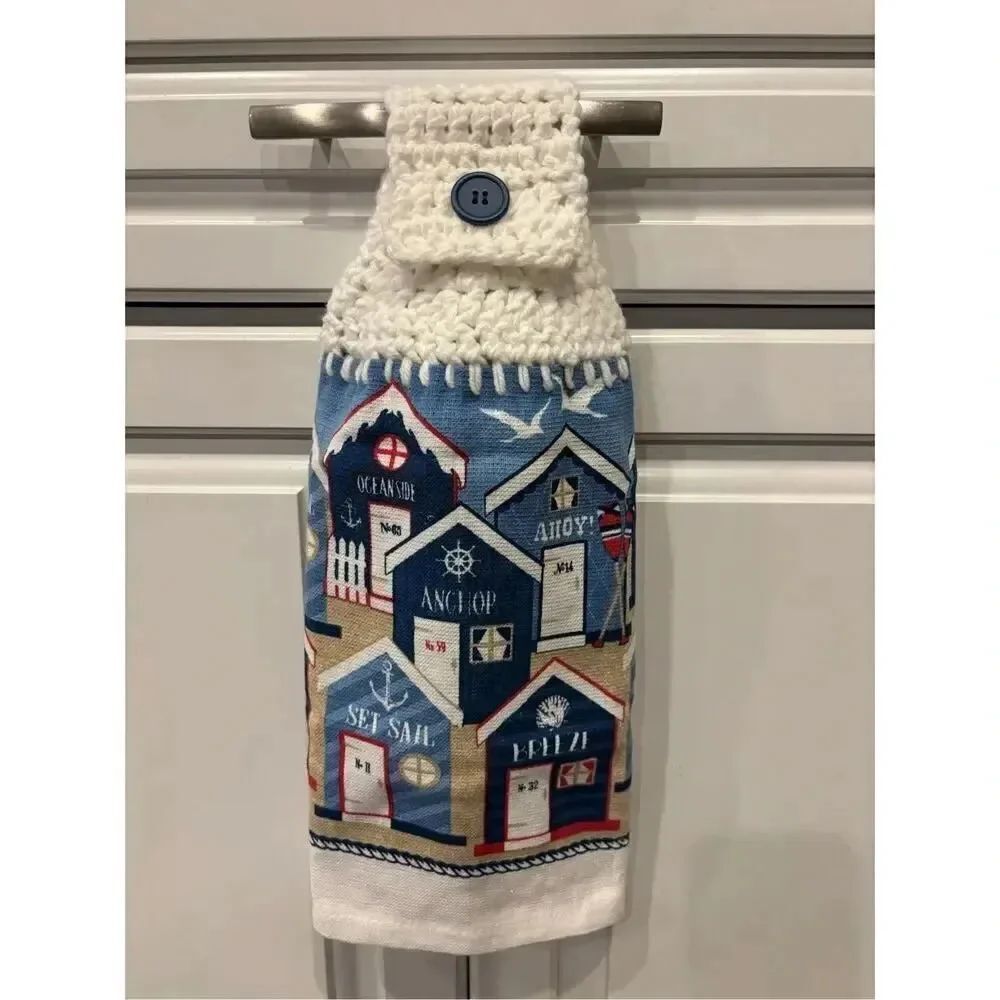 Crochet Top Kitchen Towel- Sea Side